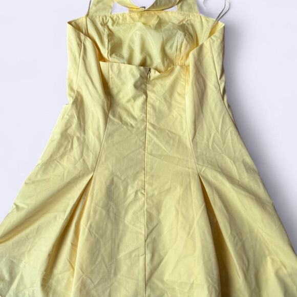 Aqua Halter Mini Dress Butter Yellow size M - Picture 2 of 6